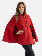 Manteau Cape Femme Croisé Boutonné