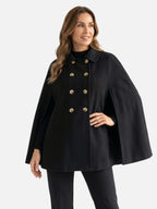 Manteau Cape Femme Croisé Boutonné