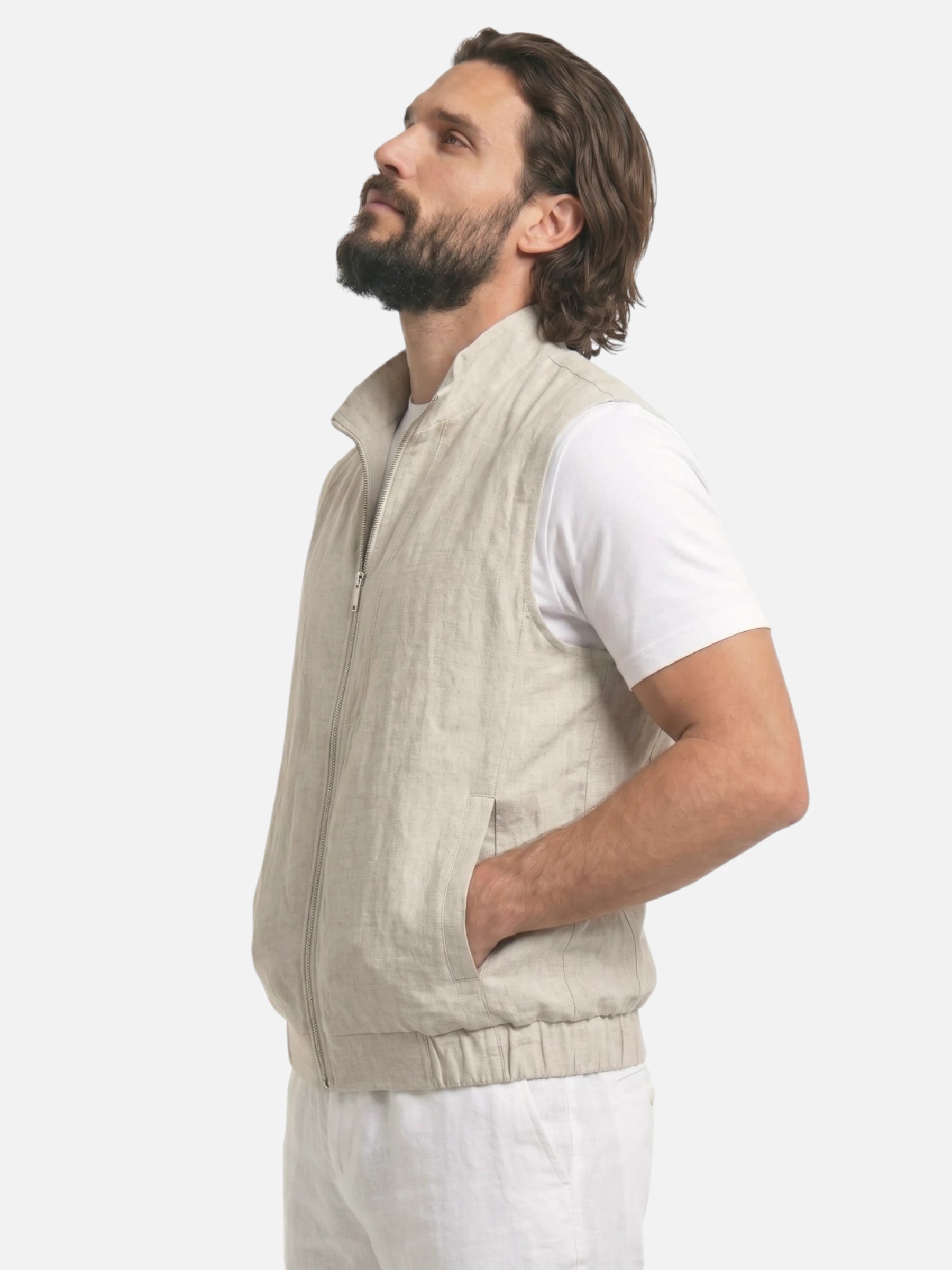 Gilet homme zippé col montant et poches latérales