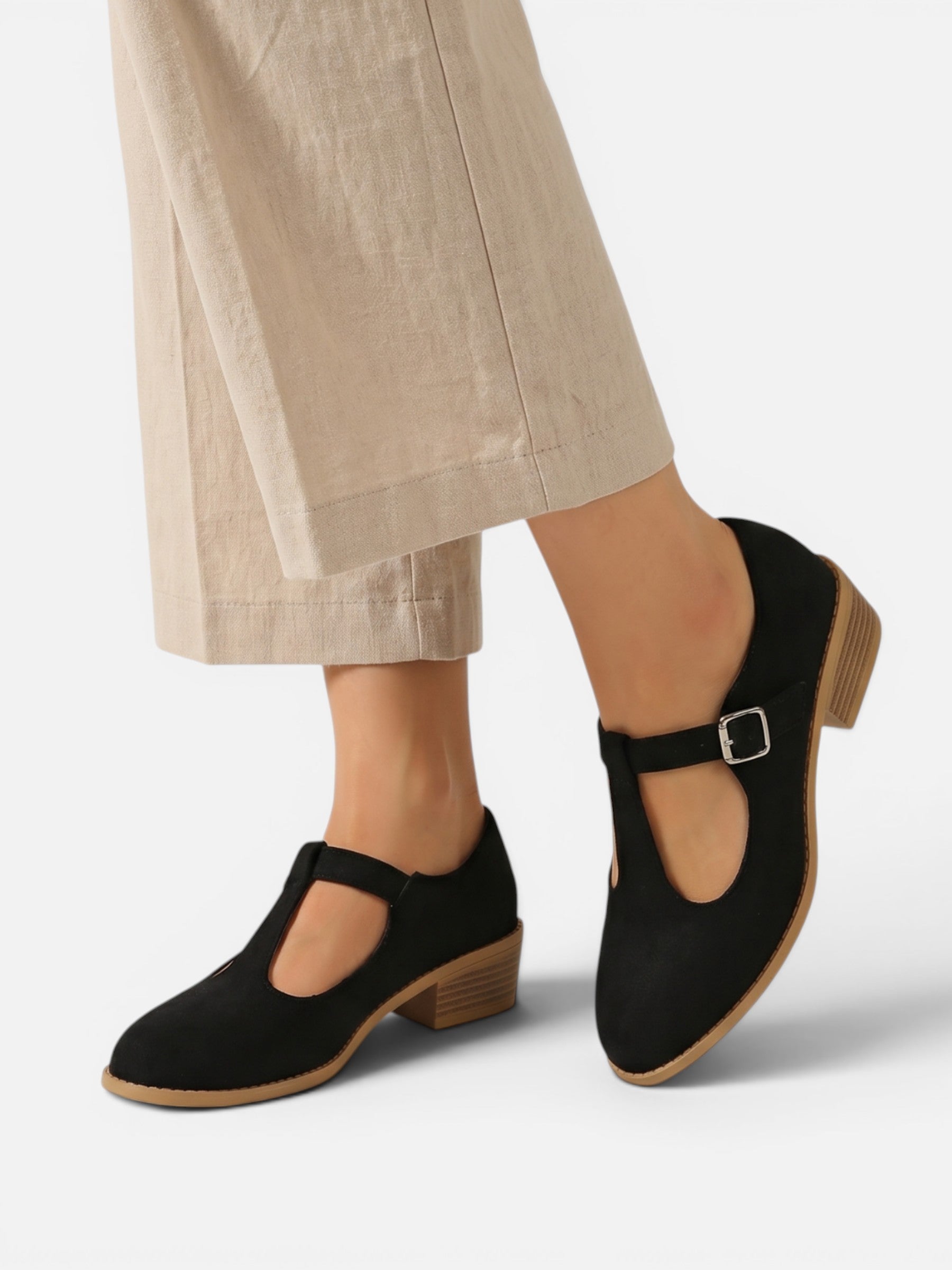 Chaussures Mary Jane femme à bride avec boucle et petit talon carré
