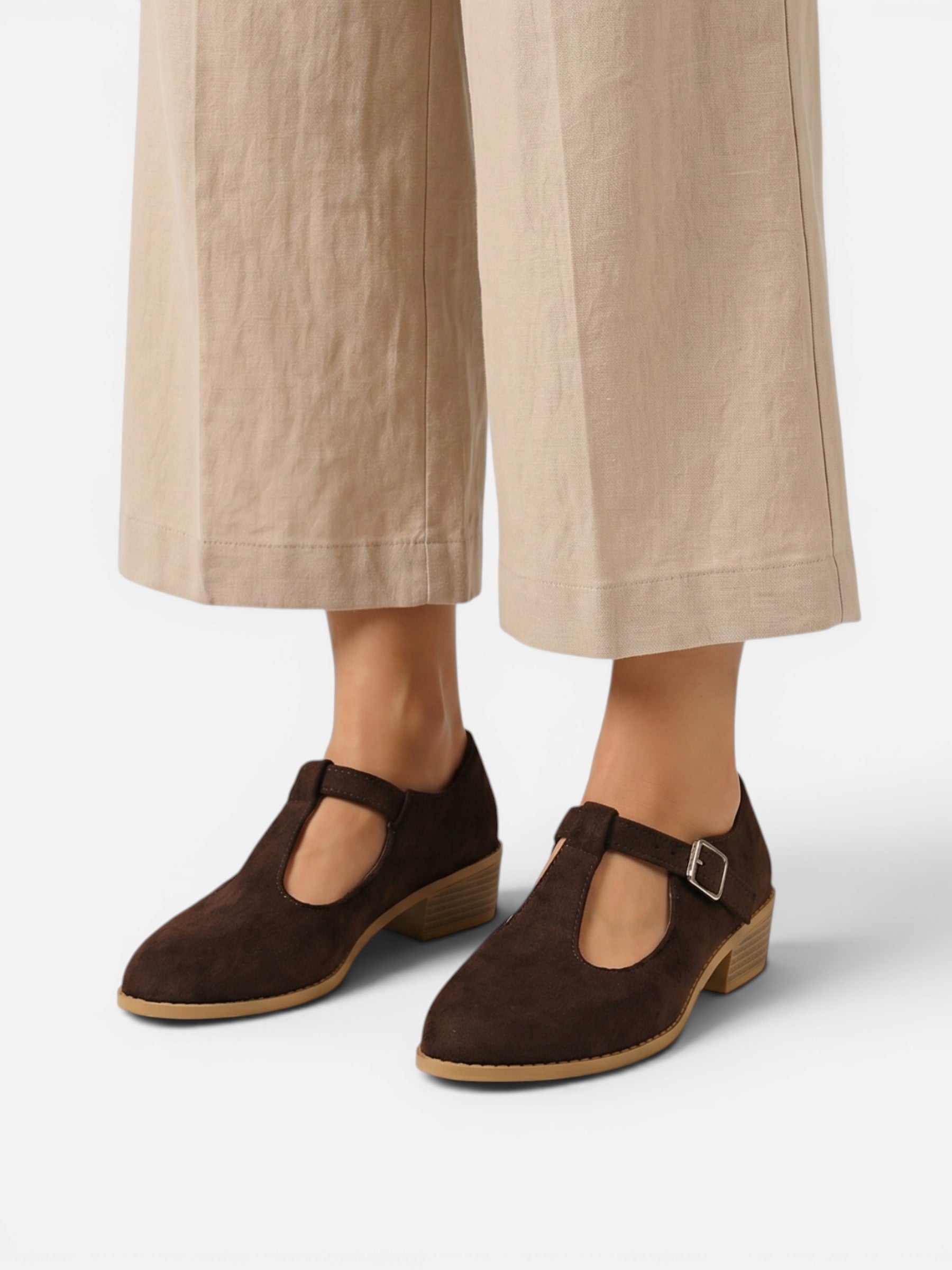 Chaussures Mary Jane femme à bride avec boucle et petit talon carré