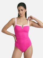 Maillot de bain une pièce femme bordures contrastées