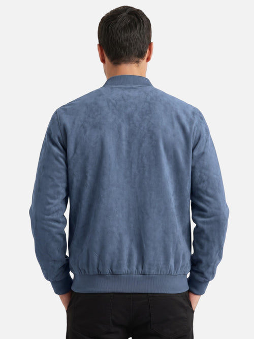Chaqueta bomber efecto ante con cierre de cremallera para hombre