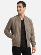 Blouson bomber effet suédine avec fermeture zippée pour homme