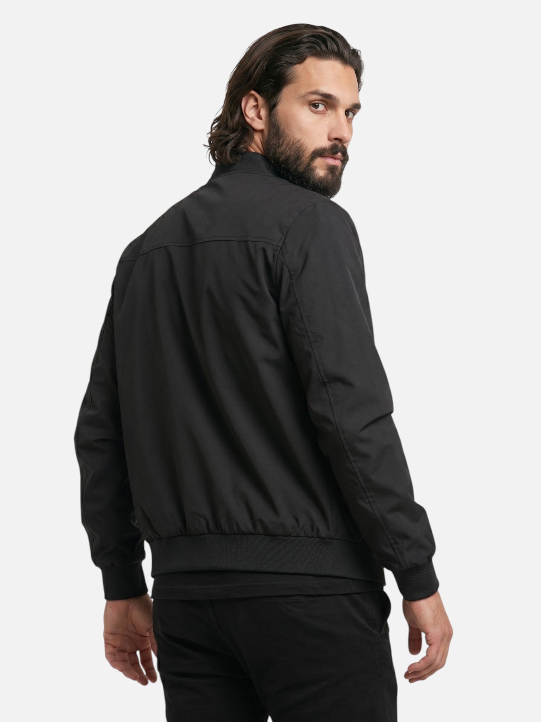Blouson léger à fermeture zippée et col montant pour homme