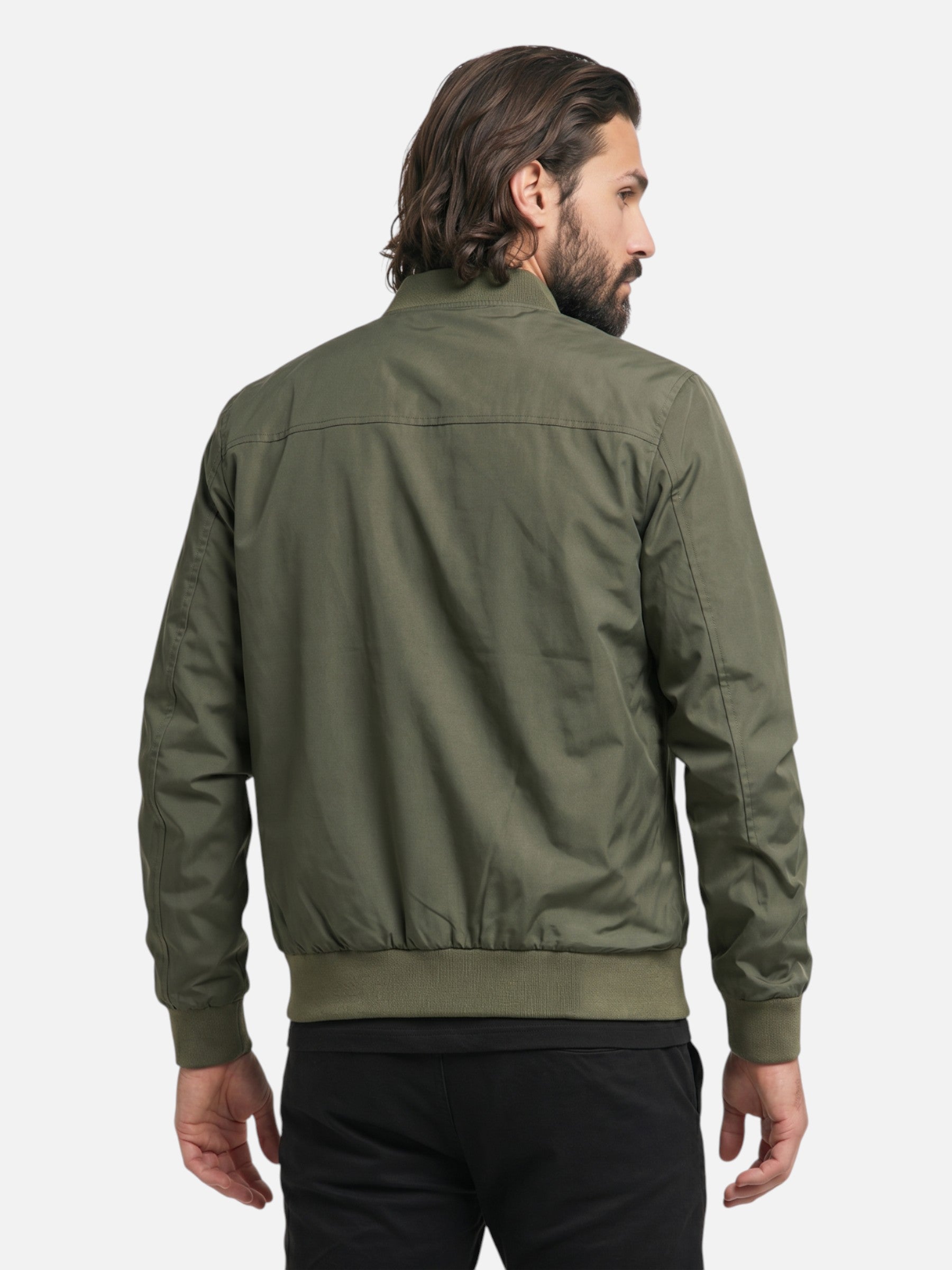 Blouson léger à fermeture zippée et col montant pour homme