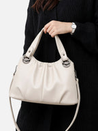 Women's Leather Look Ruched Shoulder Bag