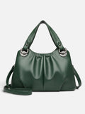 Women's Leather Look Ruched Shoulder Bag