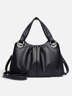 Women's Leather Look Ruched Shoulder Bag