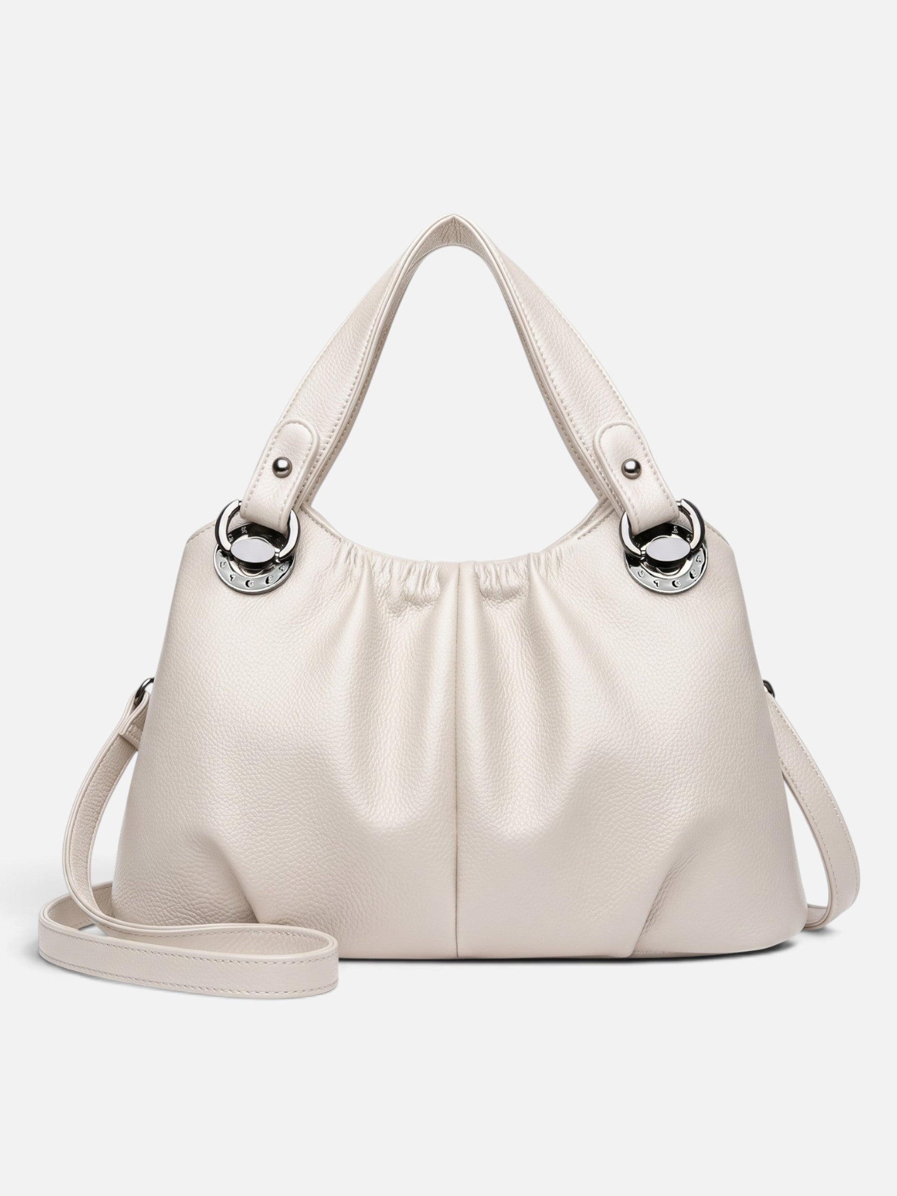 Women's Leather Look Ruched Shoulder Bag