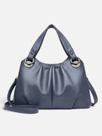 Women's Leather Look Ruched Shoulder Bag