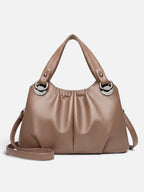 Women's Leather Look Ruched Shoulder Bag