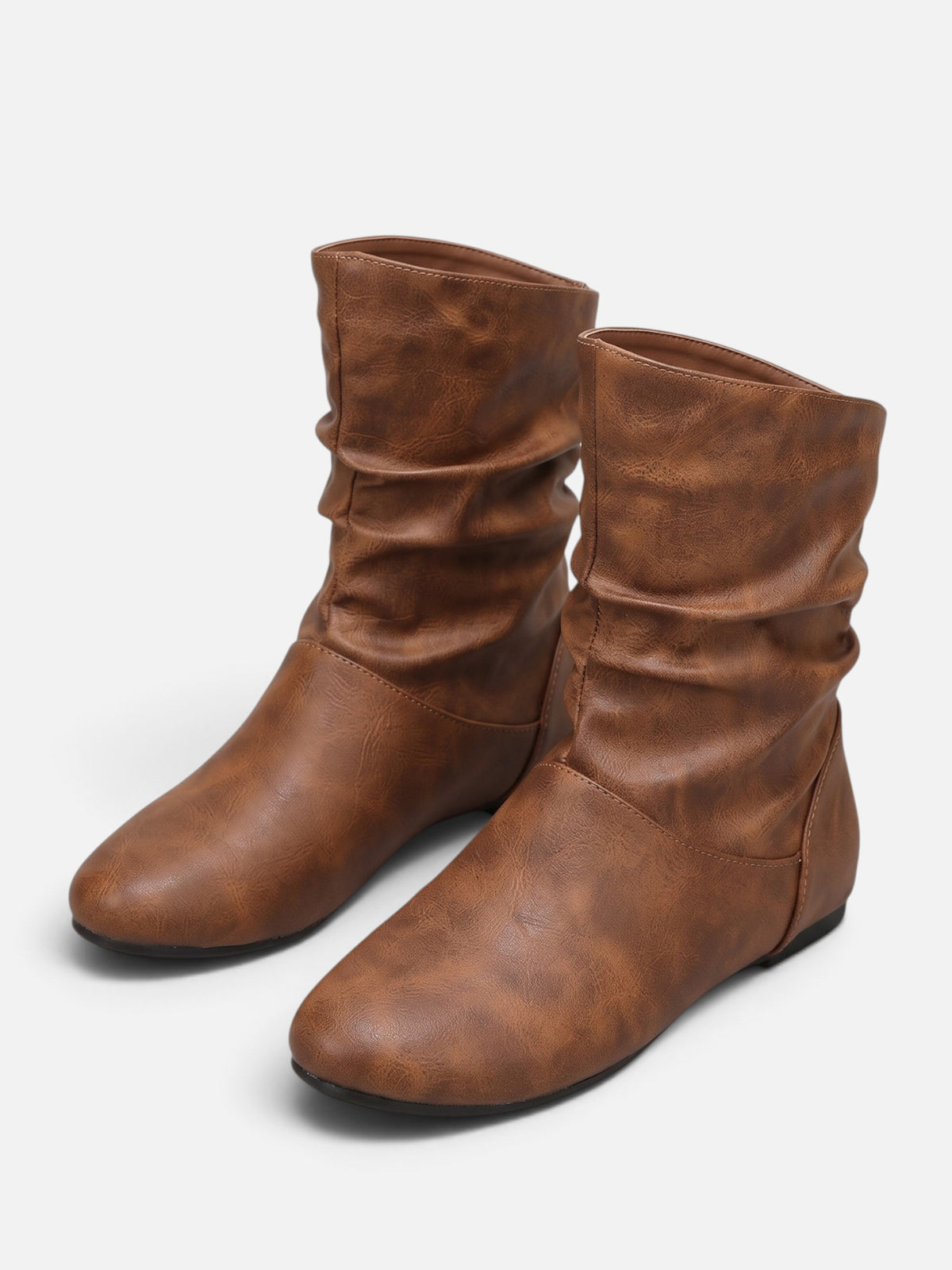 Bottes Femme Cuir Slouchy Mi-Mollet
