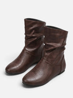 Bottes Femme Cuir Slouchy Mi-Mollet