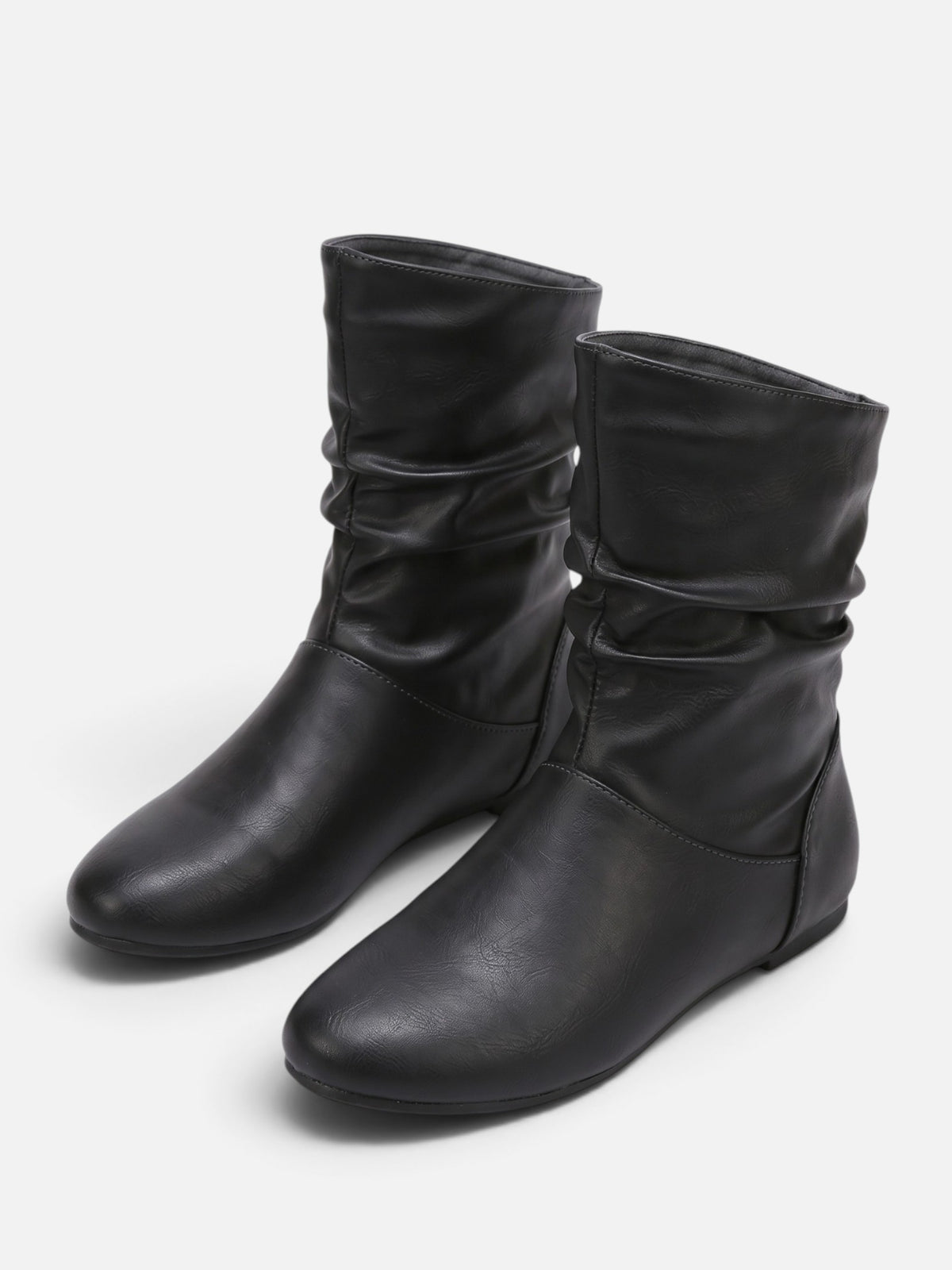 Bottes Femme Cuir Slouchy Mi-Mollet