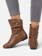 Bottes Femme Cuir Slouchy Mi-Mollet