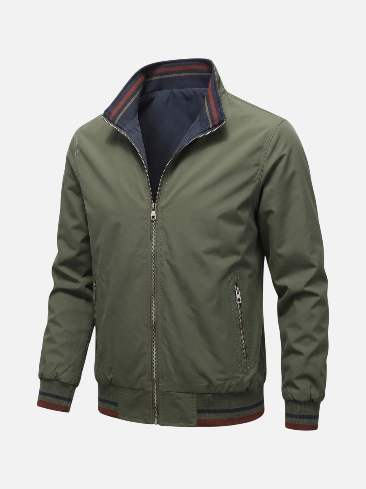 Veste Harrington Homme à Rayures Zippée