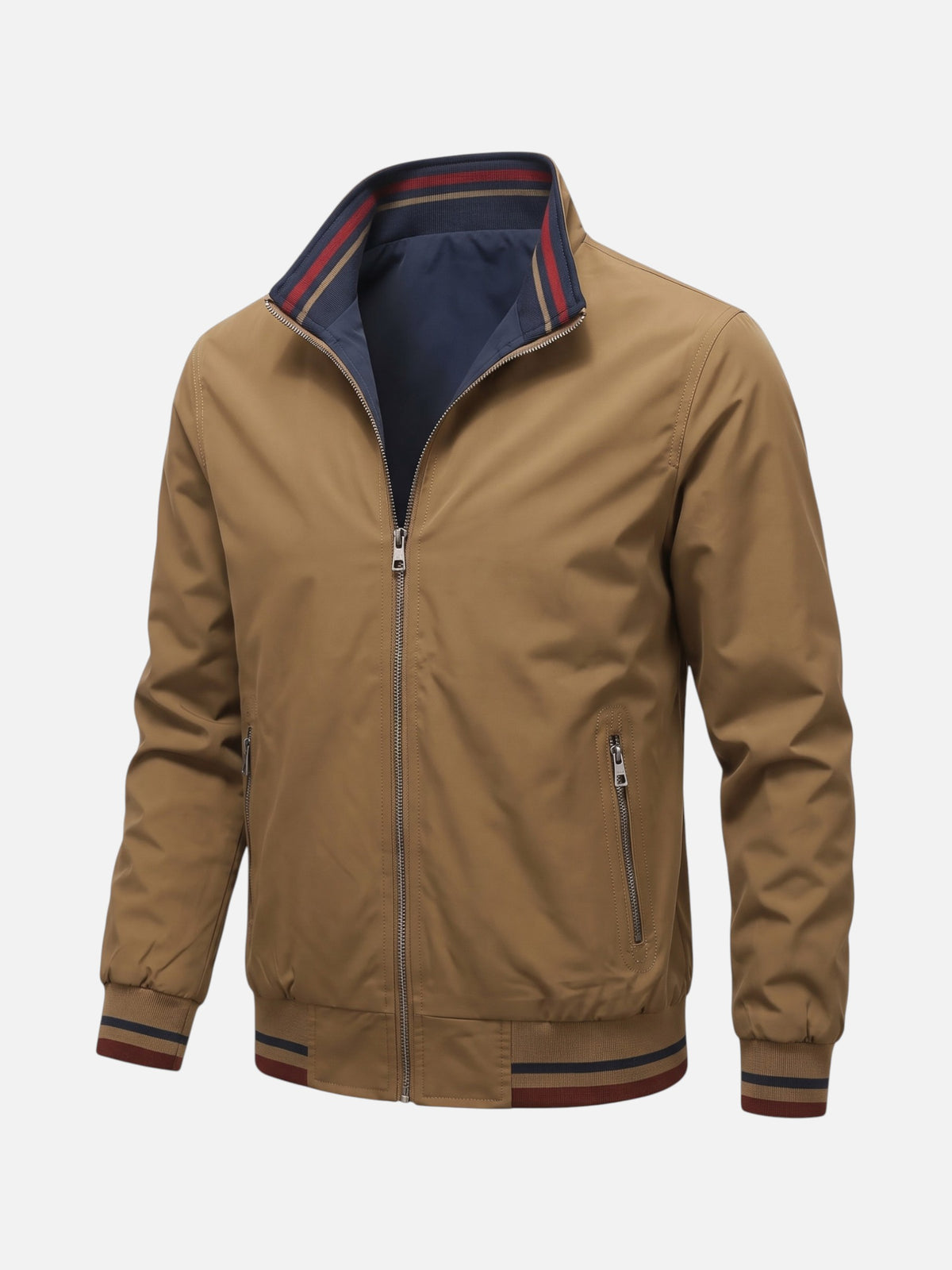 Veste Harrington Homme à Rayures Zippée