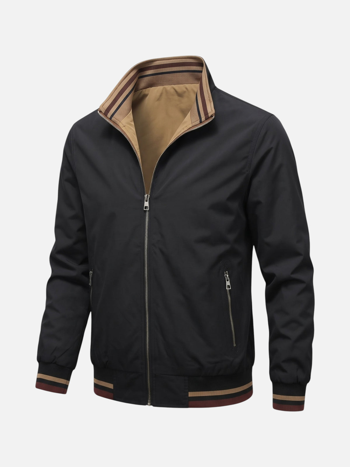 Veste Harrington Homme à Rayures Zippée