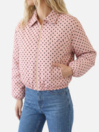 Blouson Bombardier Femme Court à Pois