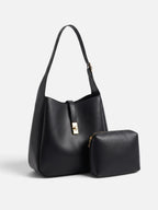 Sac Hobo Femme Cuir Fermoir Tournant Avec Pochette