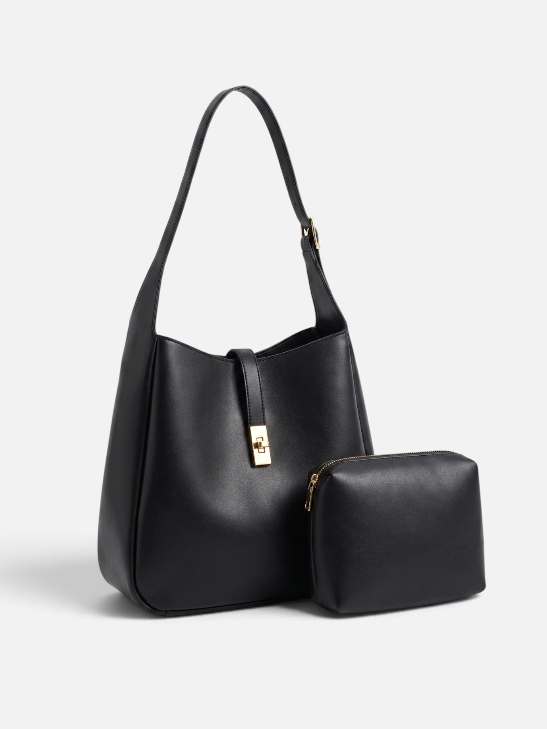 Sac Hobo Femme Cuir Fermoir Tournant Avec Pochette