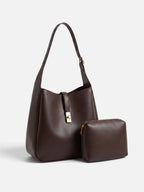 Sac Hobo Femme Cuir Fermoir Tournant Avec Pochette