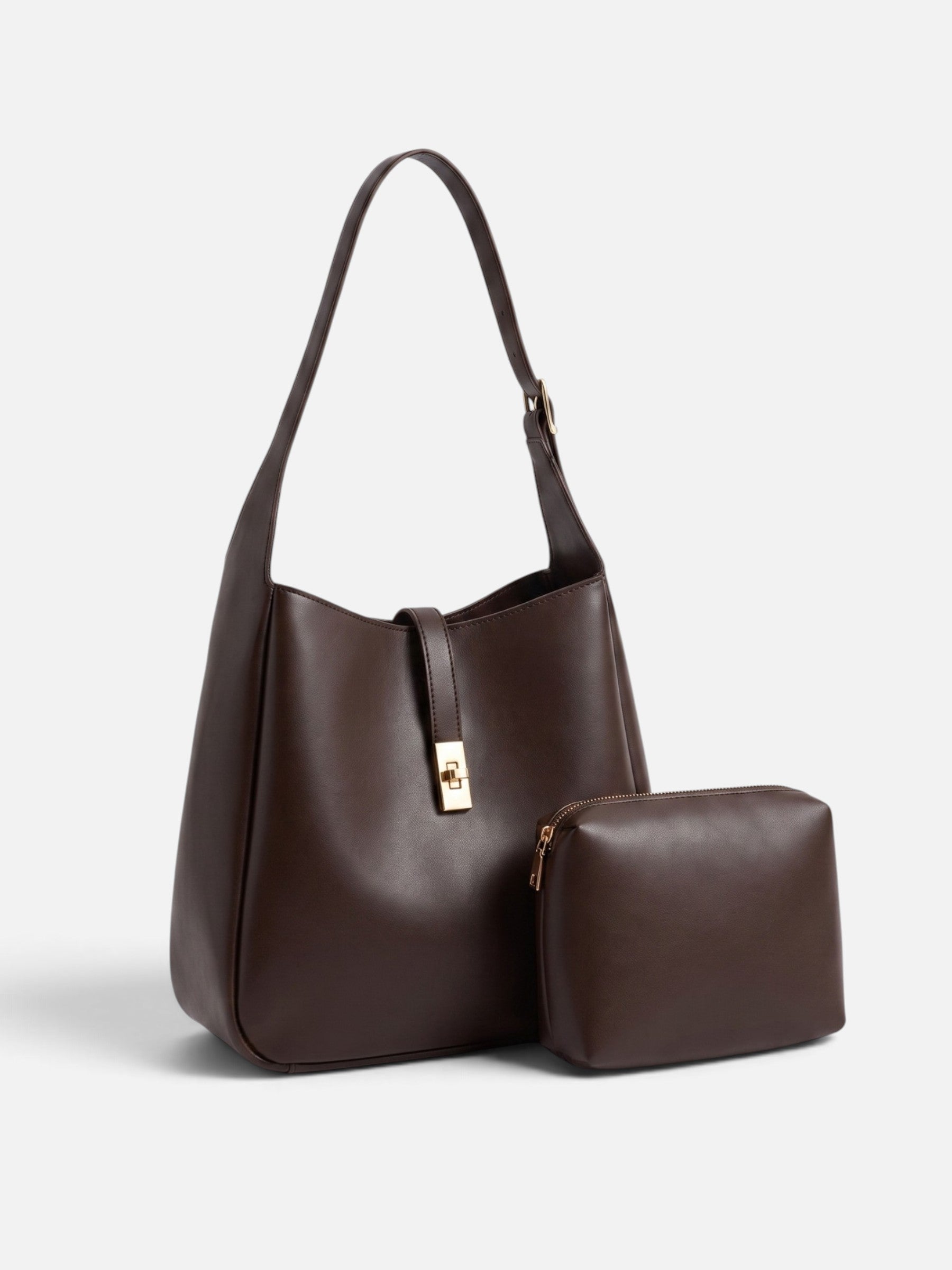Sac Hobo Femme Cuir Fermoir Tournant Avec Pochette