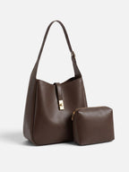 Sac Hobo Femme Cuir Fermoir Tournant Avec Pochette