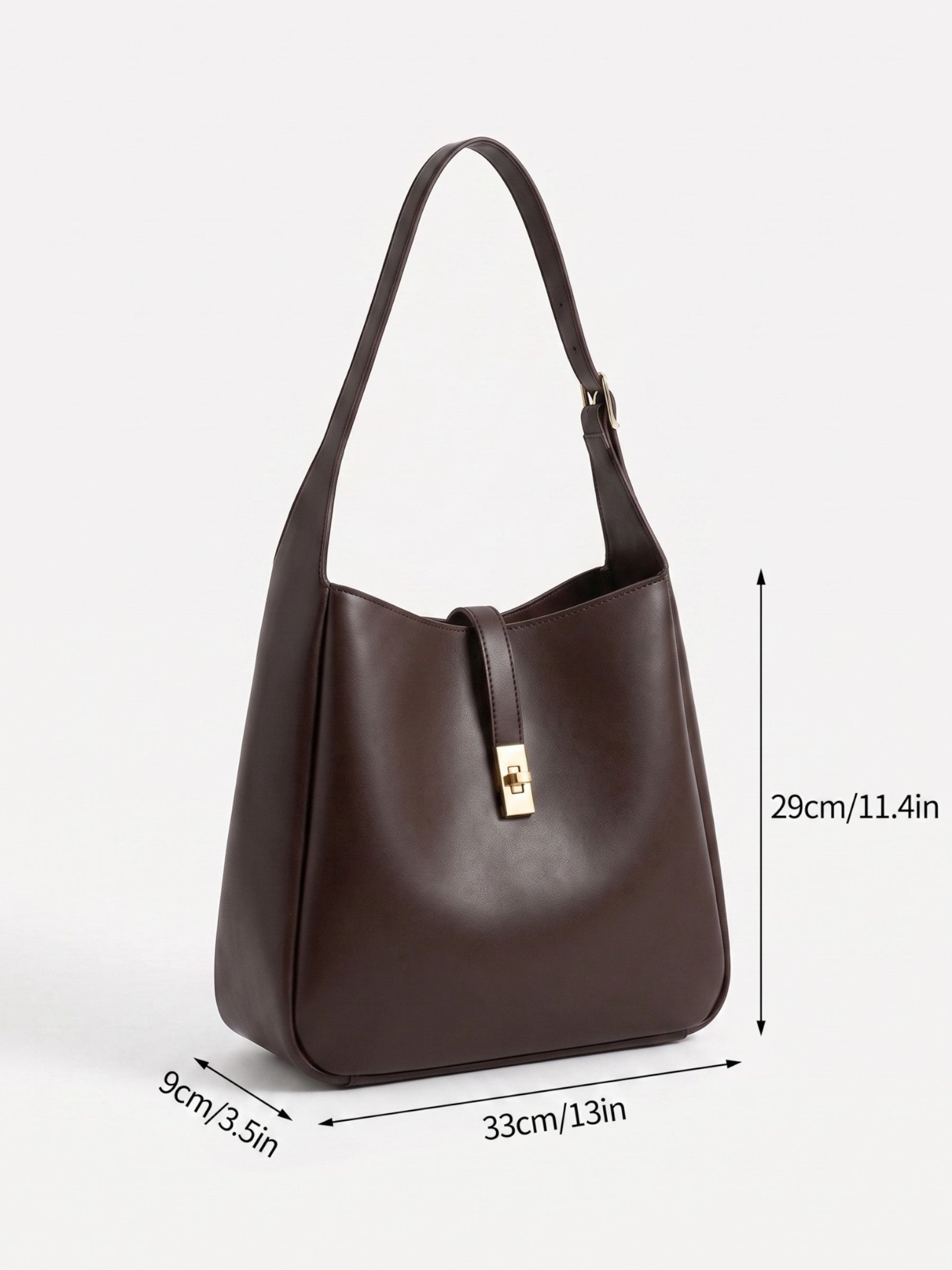 Sac Hobo Femme Cuir Fermoir Tournant Avec Pochette