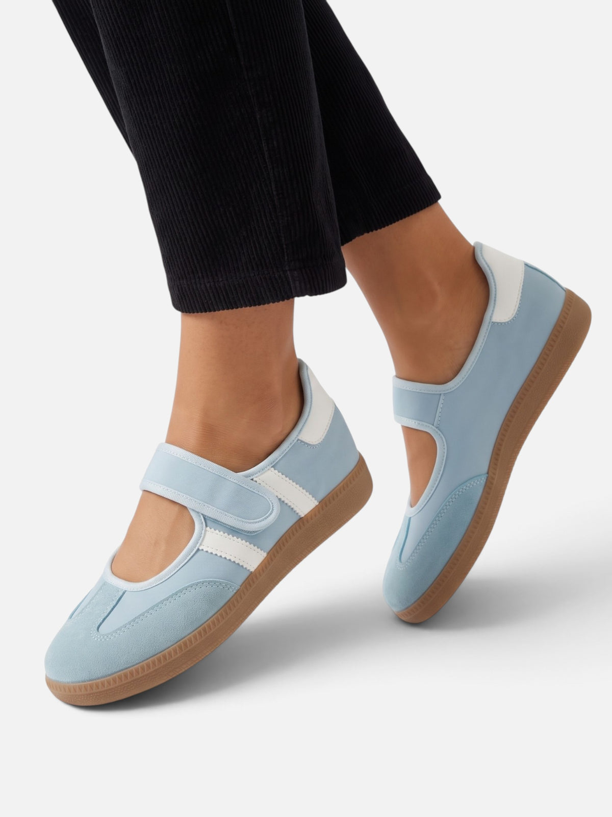 Baskets Style Salomé Femme Rayures Contrastées