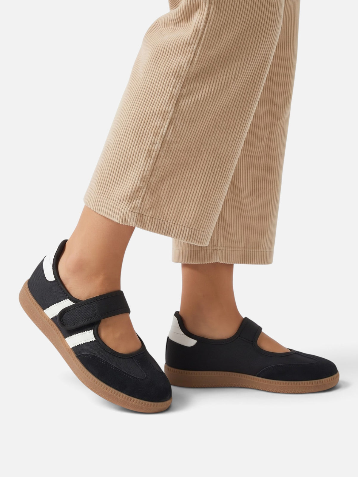 Baskets Style Salomé Femme Rayures Contrastées