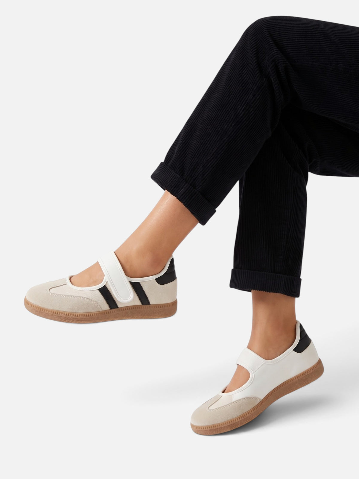 Baskets Style Salomé Femme Rayures Contrastées