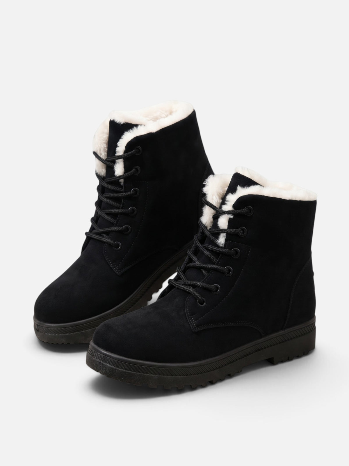 Women's Fur Lined Lace Up Ankle Boots