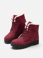 Women's Fur Lined Lace Up Ankle Boots