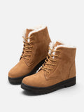 Women's Fur Lined Lace Up Ankle Boots