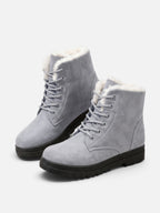 Women's Fur Lined Lace Up Ankle Boots