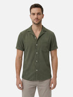 Textured short-sleeve shirt for men