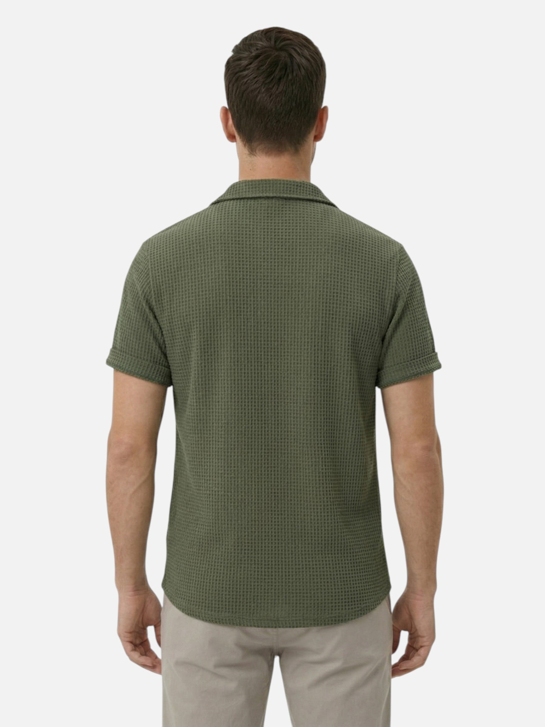 Textured short-sleeve shirt for men
