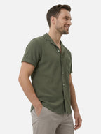 Textured short-sleeve shirt for men