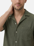 Textured short-sleeve shirt for men