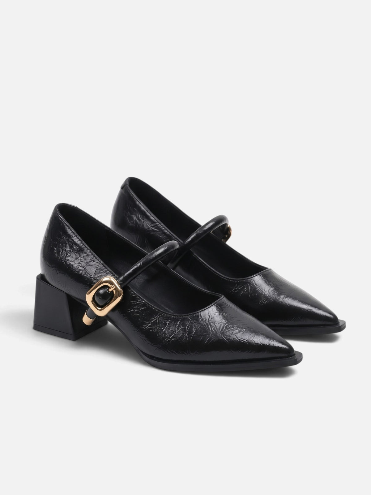 Babies Femme Cuir Talon Carré Boucle