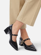 Babies Femme Cuir Talon Carré Boucle