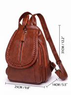 Mini Sac à Dos Femme en Cuir Tressé Bandoulière