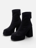 Bottines Femme Suédine Plateforme Talon Carré
