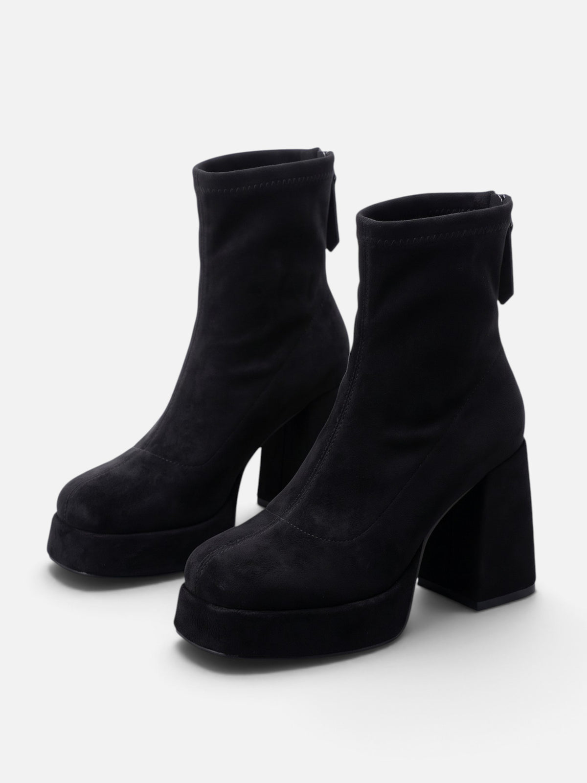 Bottines Femme Suédine Plateforme Talon Carré