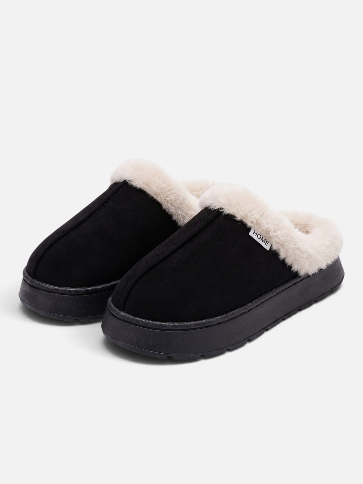 Chaussons Femme Suédine Fausse Fourrure Plateforme