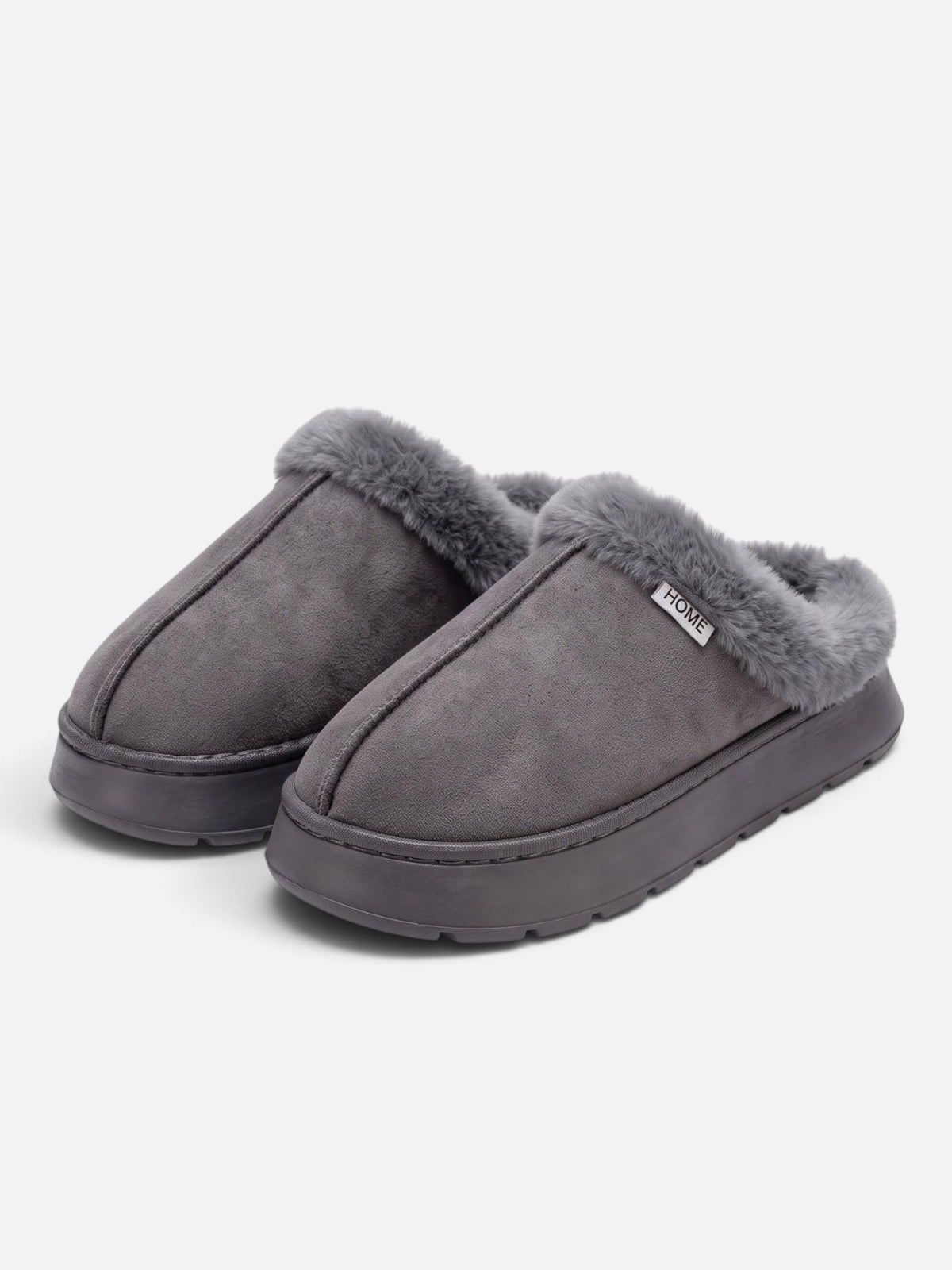 Chaussons Femme Suédine Fausse Fourrure Plateforme