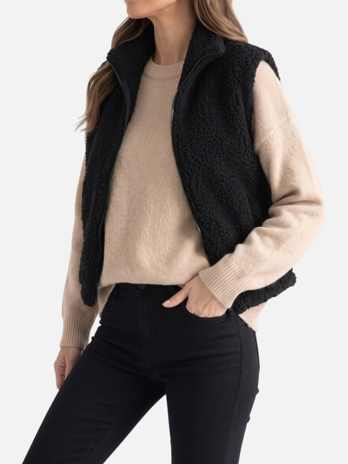 Gilet Sherpa Femme Zippé