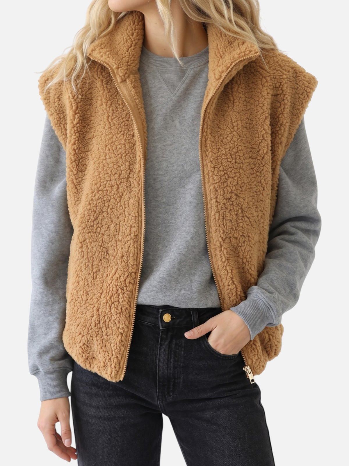 Gilet Sherpa Femme Zippé